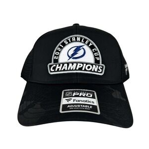 Tampa Bay‎ Lightning Hat Mens Black 2021 Stanley Cup Champions Fanatics Trucker